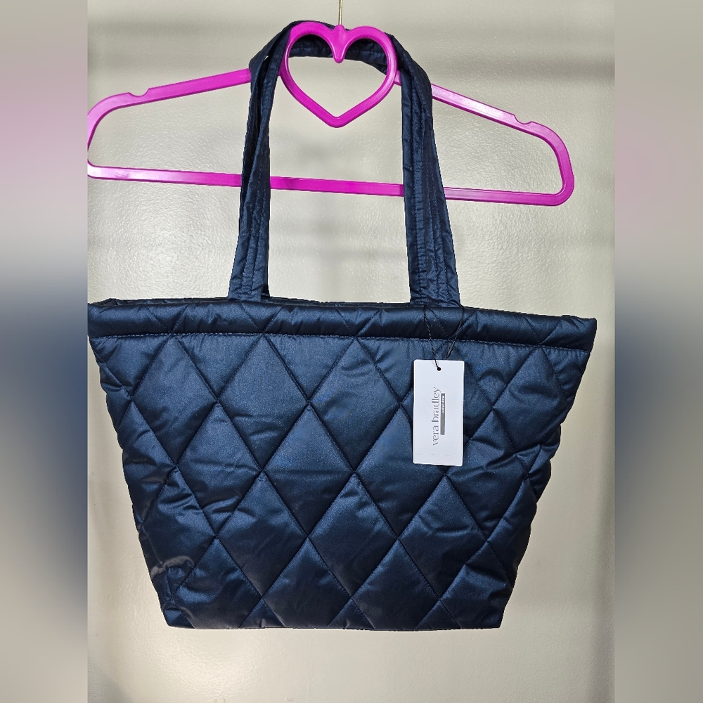 Vera Bradley Navy Quilted Tote Bag